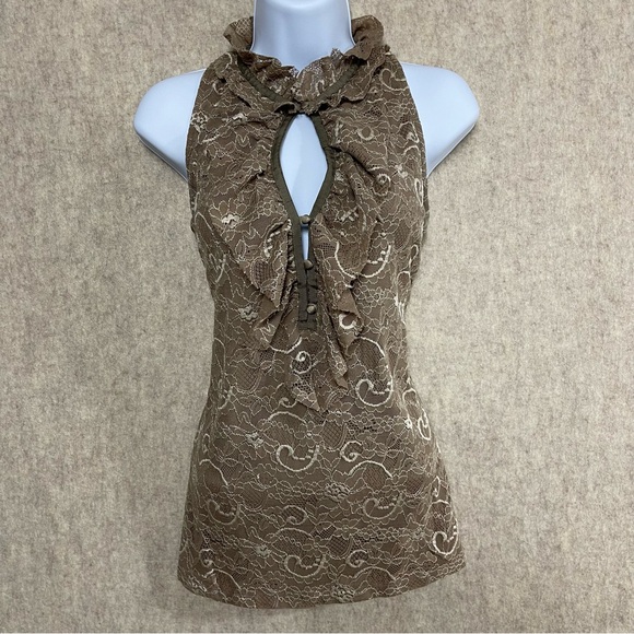 INC International Concepts Tops - Women's INC International Concepts Lace Halter Button Down Top